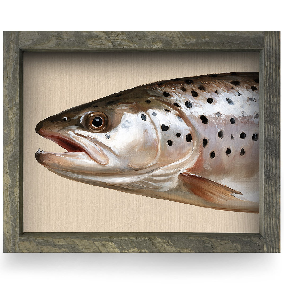 Spotted Trout Portrait | Real Wood Framed Wall Art Print