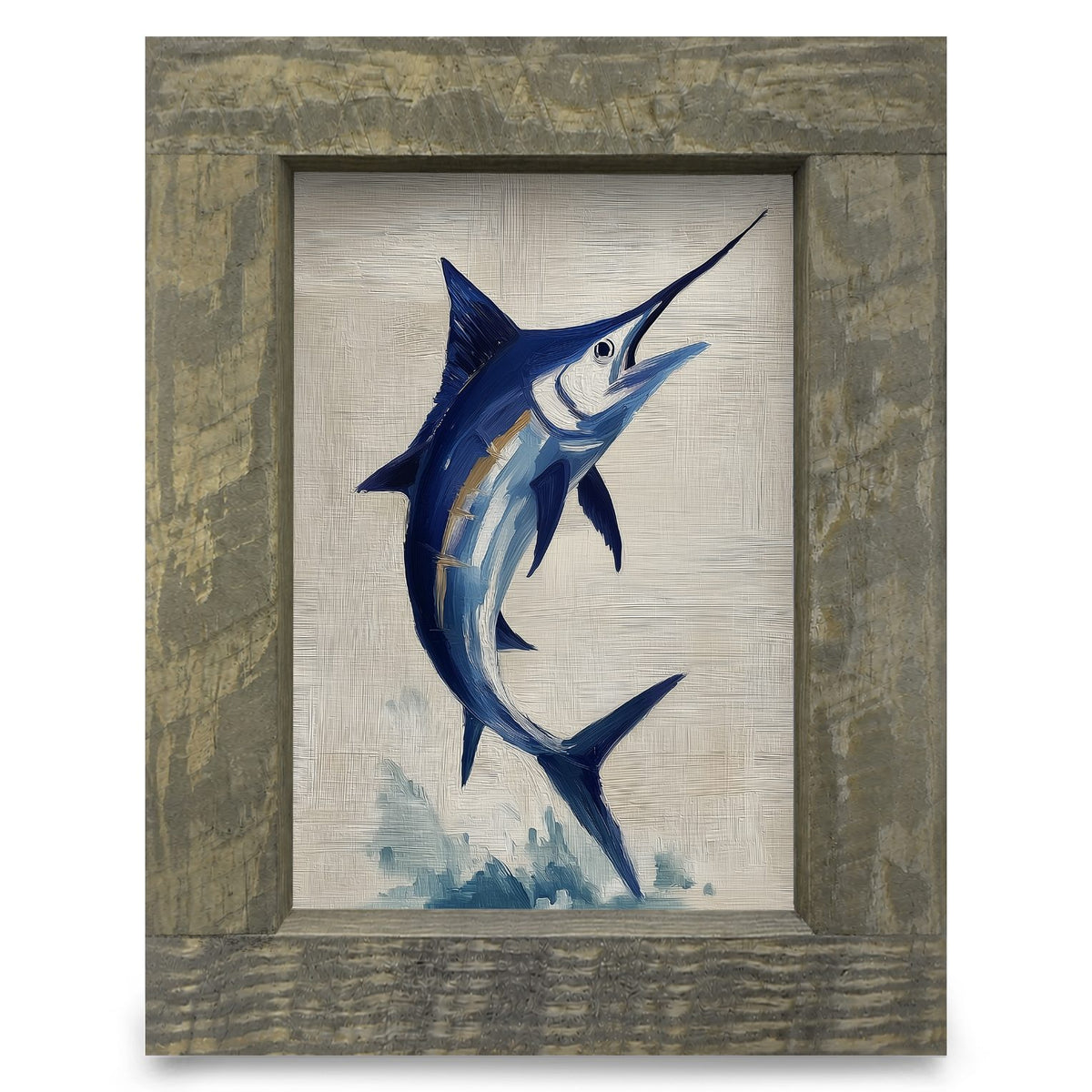 Minimal Marlin | Real Wood Framed Wall Art Print