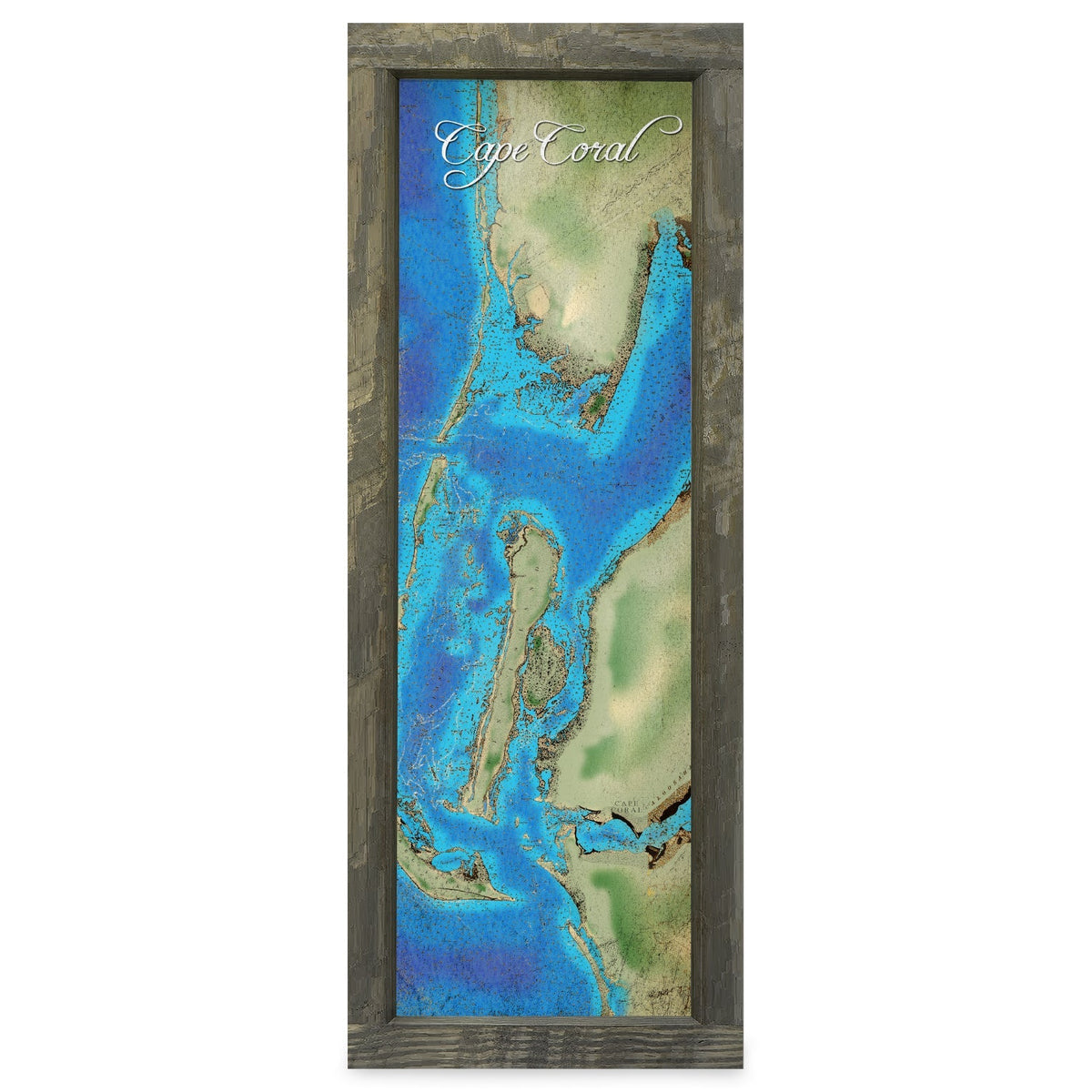 Cape San Blas, Florida Map | Real Wood Framed Wall Art Print