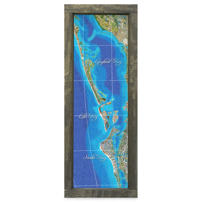 Longboat Key, Florida Map | Real Wood Framed Wall Art Print