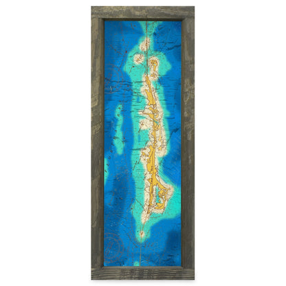 Marathon, Florida Map | Real Wood Framed Wall Art Print