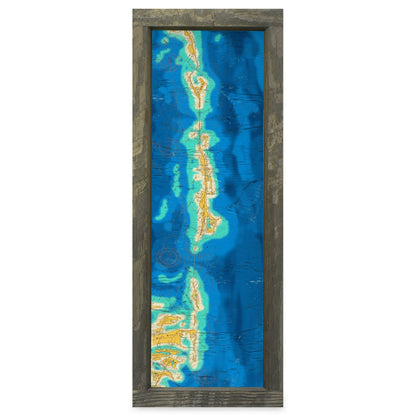 Middle Keys, Florida Map | Real Wood Framed Wall Art Print