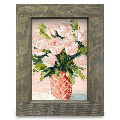 Pretty in Peonies | Real Wood Framed Wall Art Print