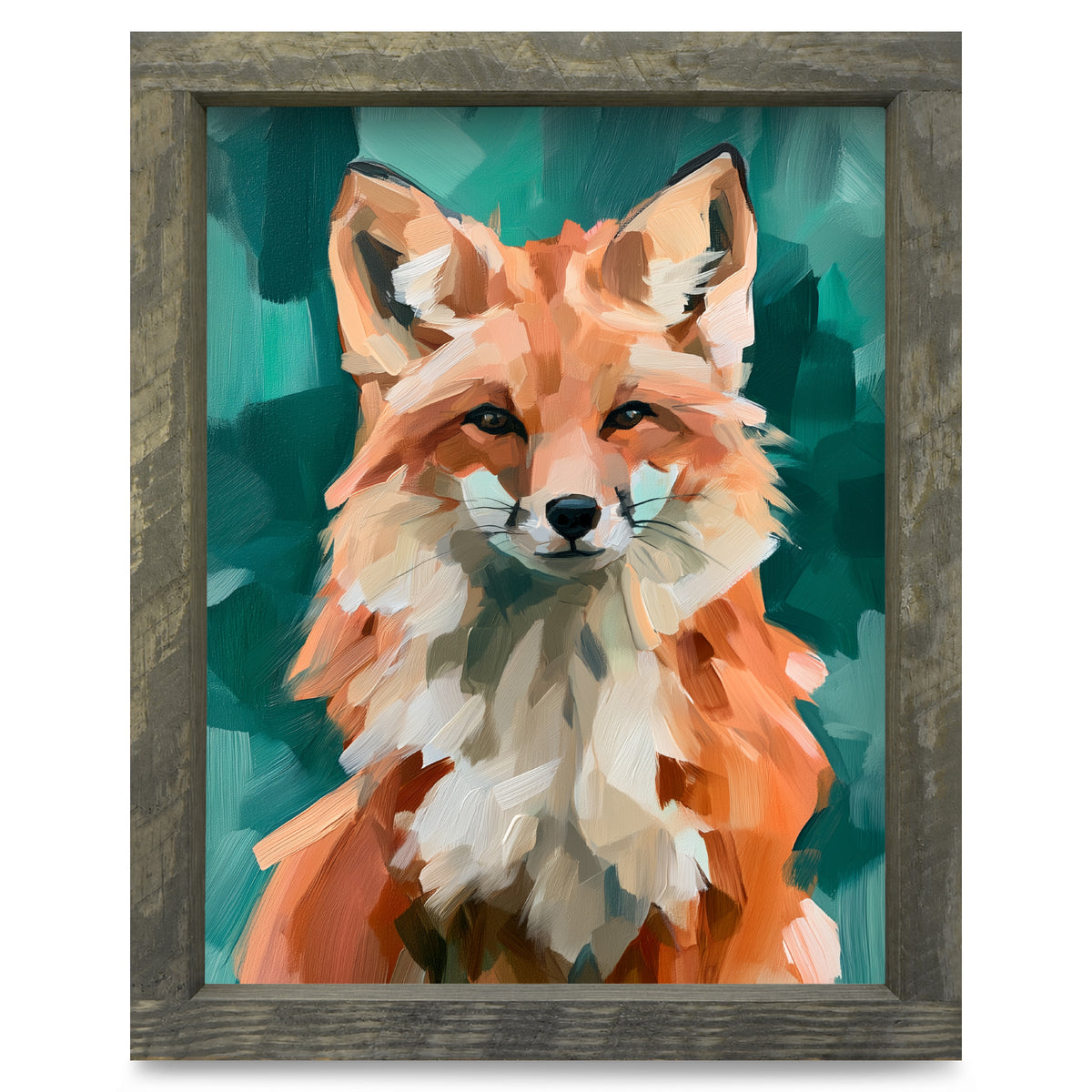 Red Fox Portrait | Real Wood Framed Wall Art Print