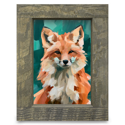 Red Fox Portrait | Real Wood Framed Wall Art Print