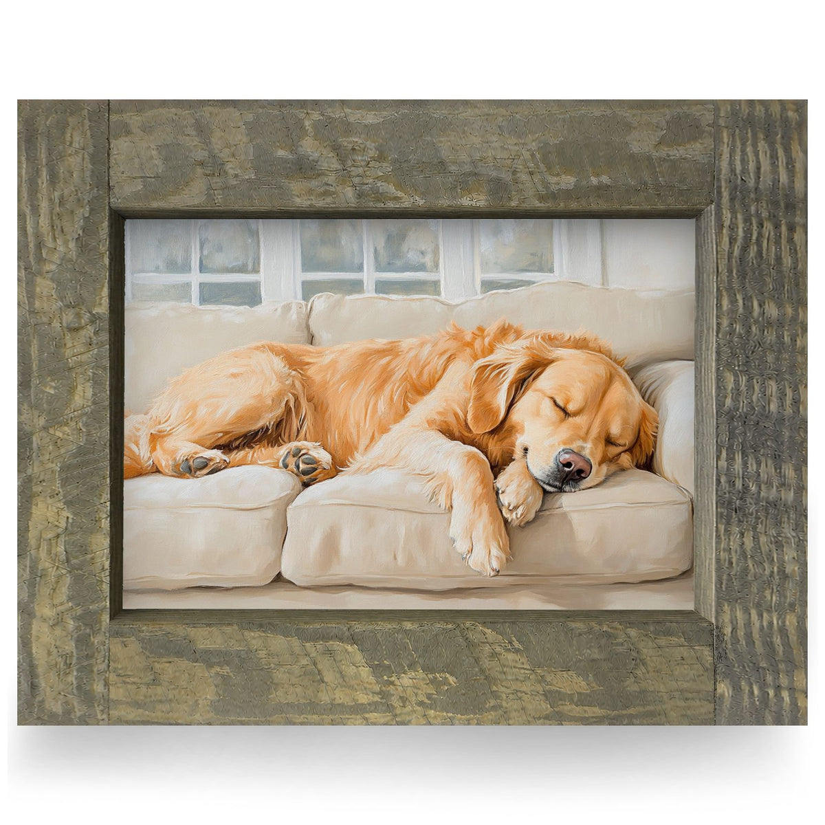Golden Slumbers | Real Wood Framed Wall Art Print | Horizontal