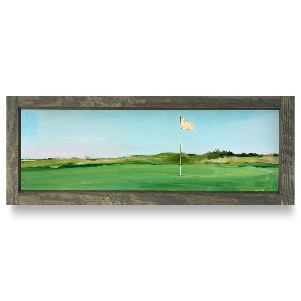 Golf Course Green | Real Wood Framed Wall Art Print | Skinny