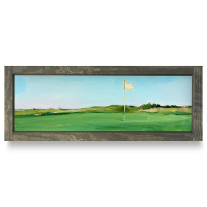 Golf Course Green | Real Wood Framed Wall Art Print | Skinny