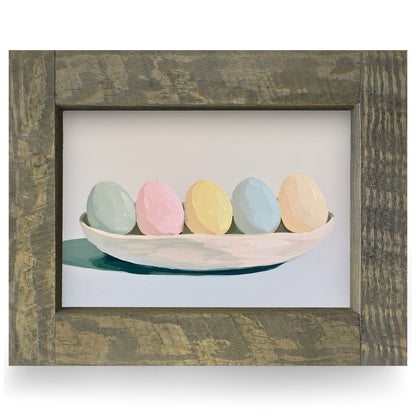Pastel Easter Eggs | Real Wood Framed Wall Art Print