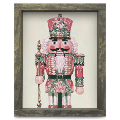 Rose Floral Nutcracker | Real Wood Framed Wall Art Print