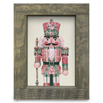 Rose Floral Nutcracker | Real Wood Framed Wall Art Print