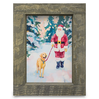 Santa Walk | Real Wood Framed Wall Art Print