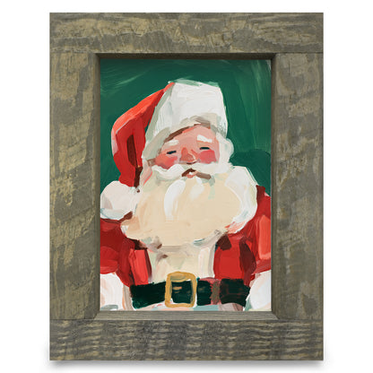 Classic Santa Portrait | Real Wood Framed Wall Art Print