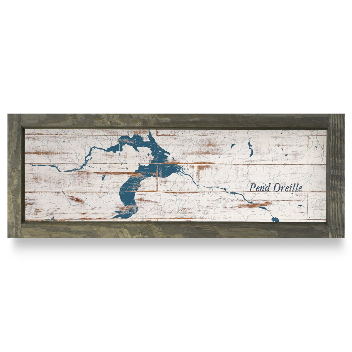 Pend Oreille, Idaho Map | Real Wood Framed Wall Art Print