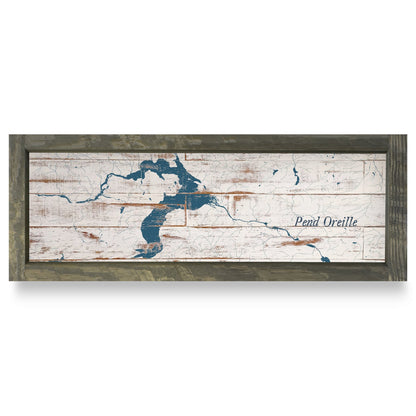 Pend Oreille, Idaho Map | Real Wood Framed Wall Art Print