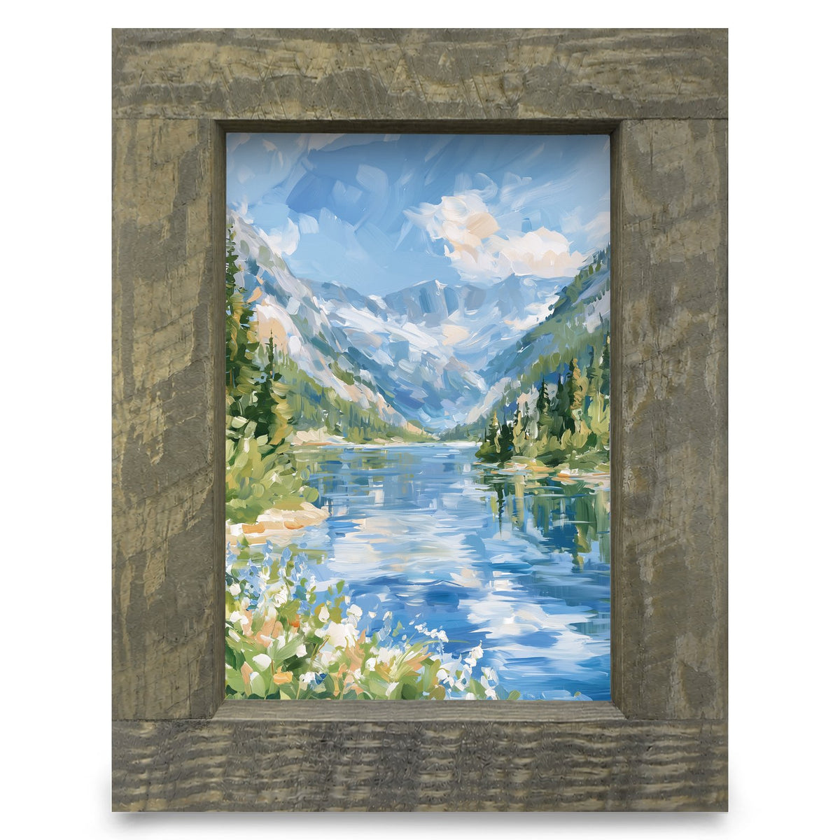 Alpine Lake Valley | Real Wood Framed Wall Art Print