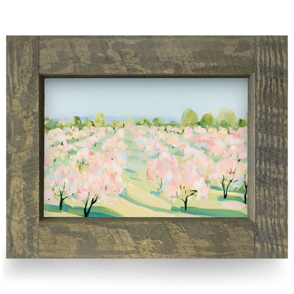 Blossoming Orchard | Real Wood Framed Wall Art Print