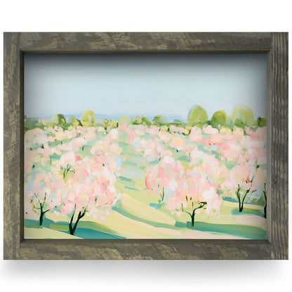 Blossoming Orchard | Real Wood Framed Wall Art Print