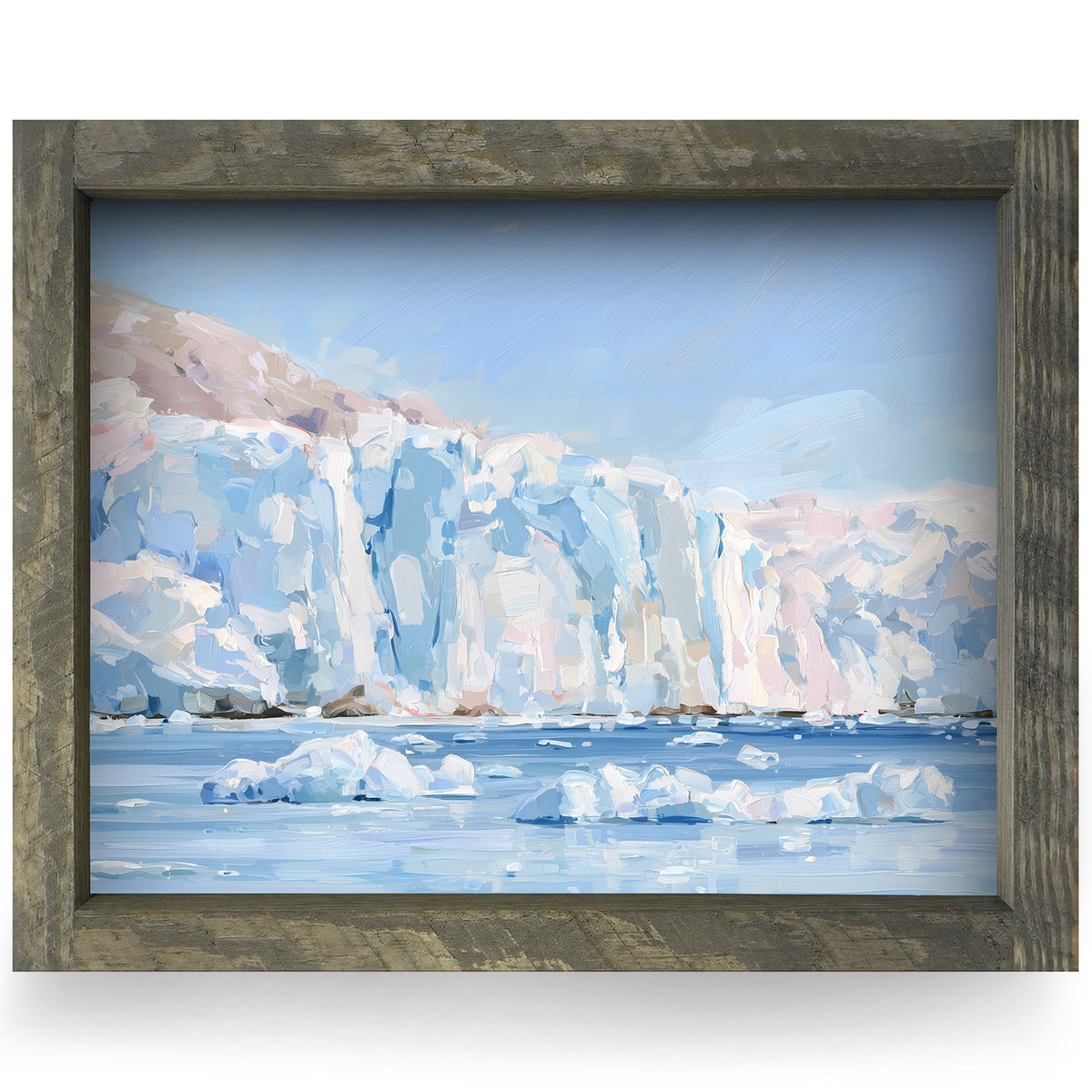 Tidewater Glacier | Real Wood Framed Wall Art Print