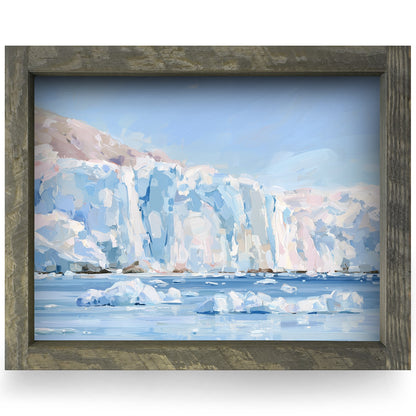 Tidewater Glacier | Real Wood Framed Wall Art Print
