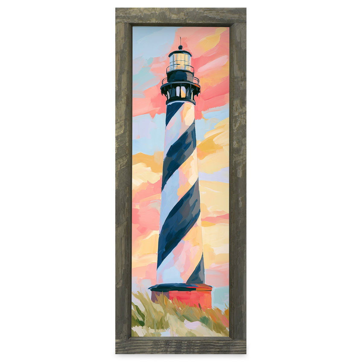Pastel Sky Cape Hatteras Lighthouse, NC | Real Wood Framed Wall Art Print