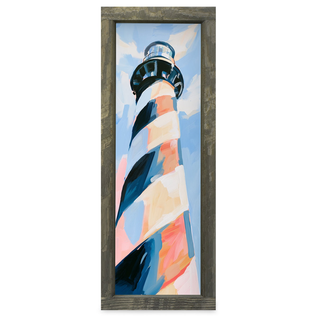 Blue Sky Cape Hatteras Lighthouse, NC | Real Wood Framed Wall Art Print