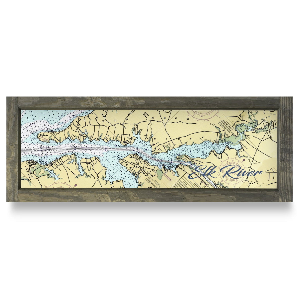 Elkton, Maryland Map | Real Wood Framed Wall Art Print