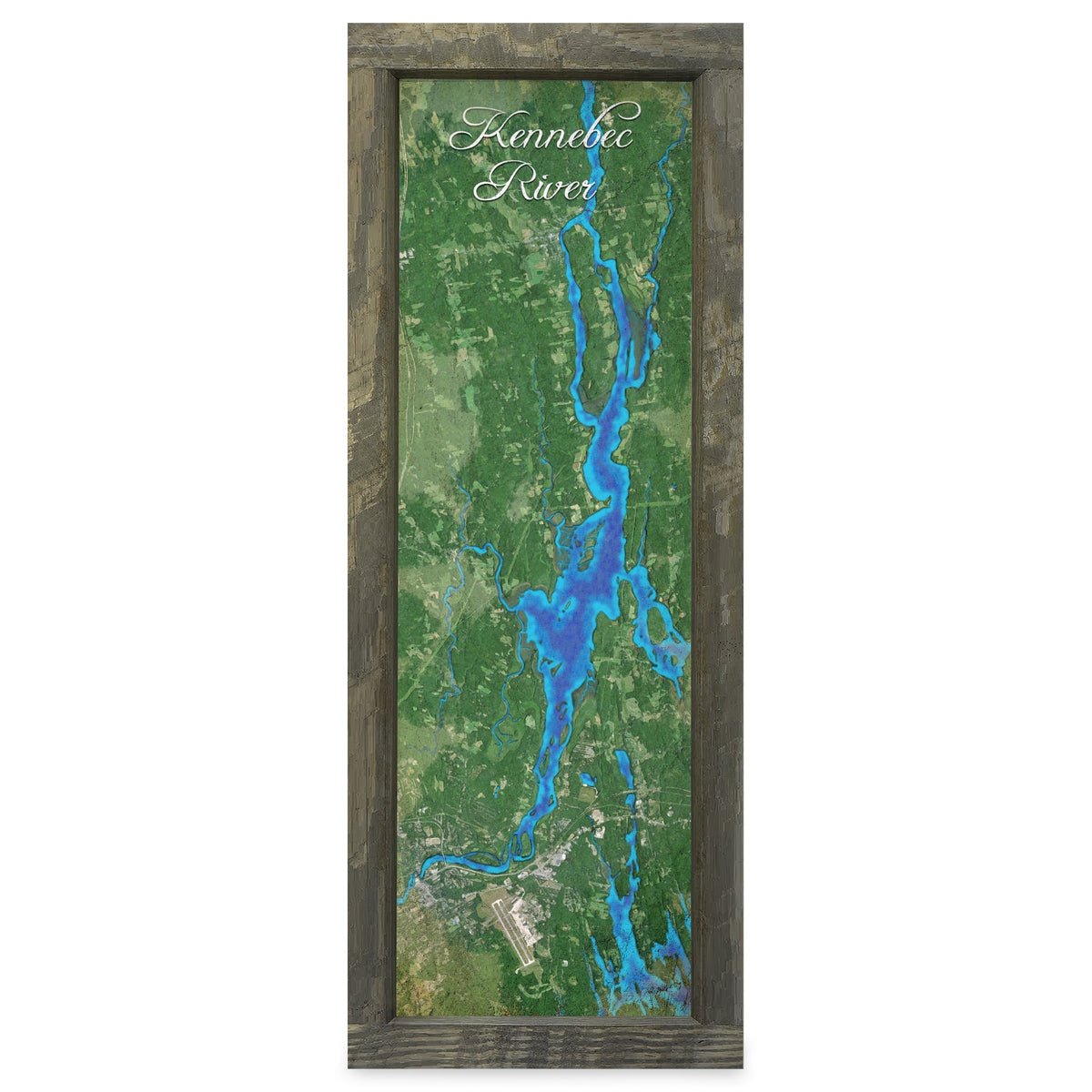 Kennebunk, Maine Map | Real Wood Framed Wall Art Print