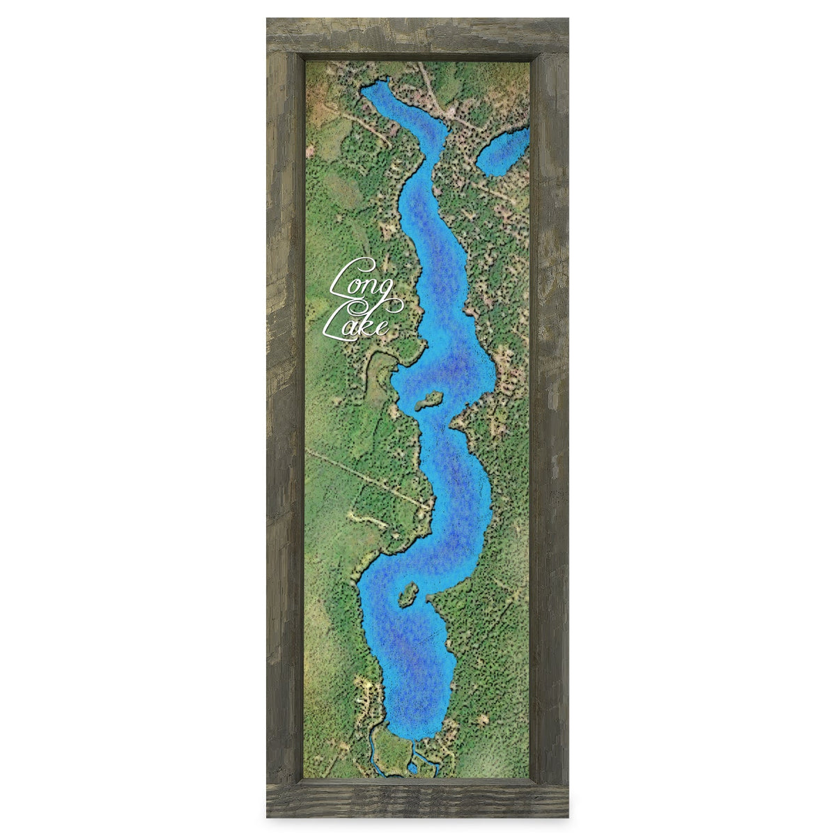 Long Lake, Michigan Map | Real Wood Framed Wall Art Print
