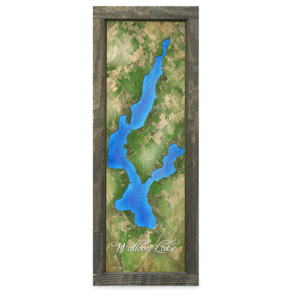 Walloon Lake, Michigan Map | Real Wood Framed Wall Art Print