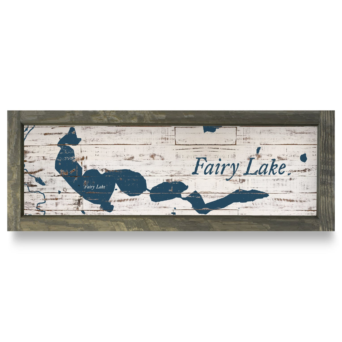 Fairy Lake, Minnesota Map | Real Wood Framed Wall Art Print