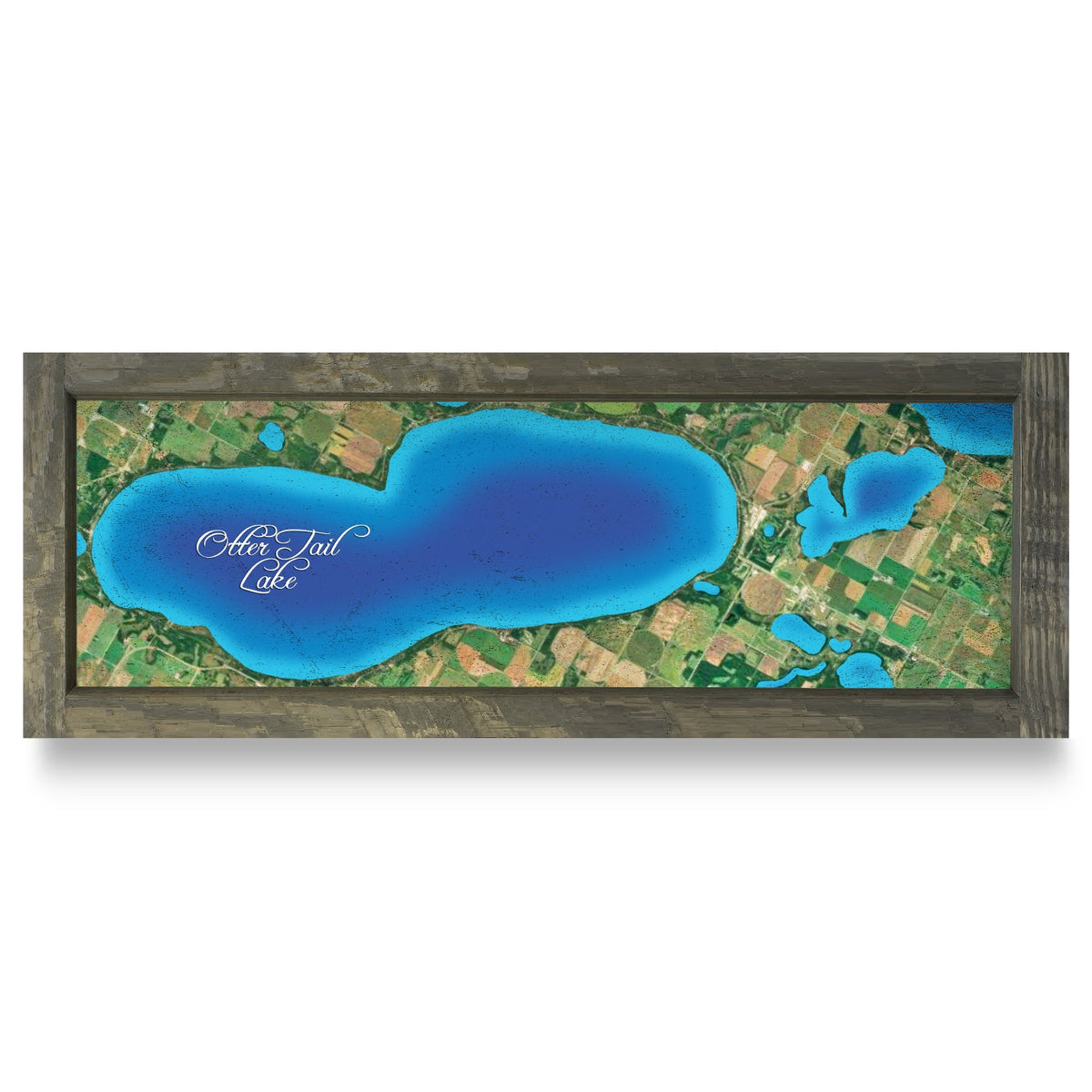Otter Tail Lake, Minnesota Map | Real Wood Framed Wall Art Print