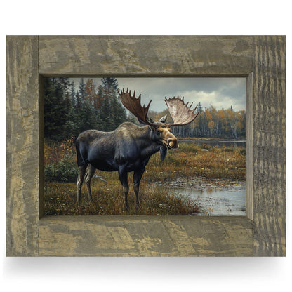 Northwoods Moose | Real Wood Framed Wall Art Print