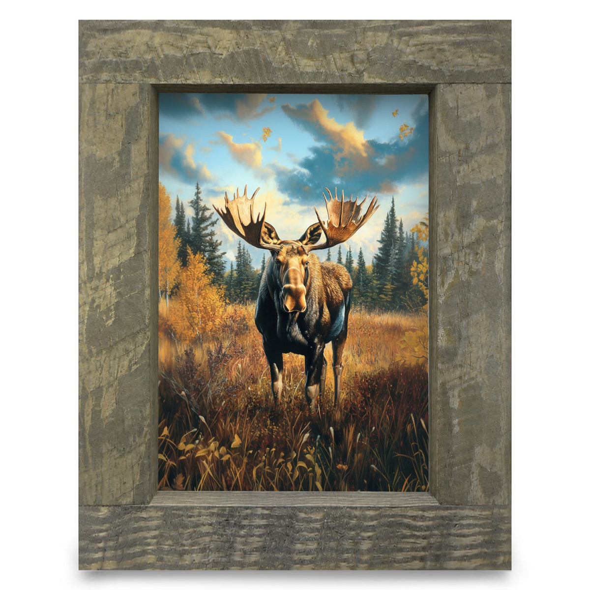 Majestic Moose | Real Wood Framed Wall Art Print