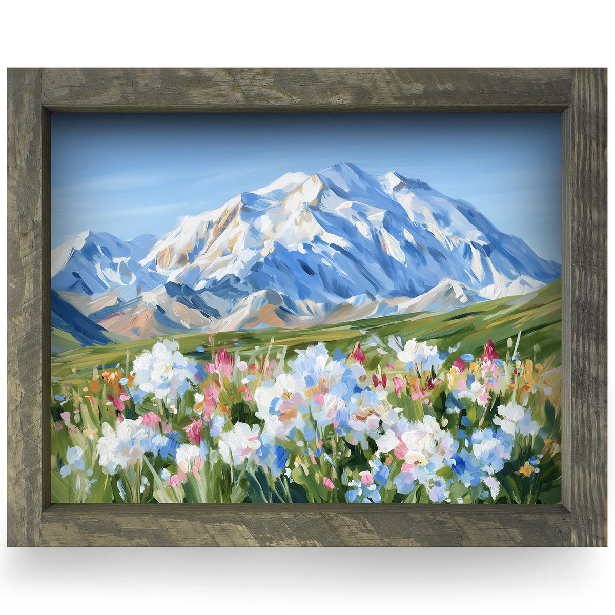 Denali Wildflower Meadow | Real Wood Framed Wall Art Print
