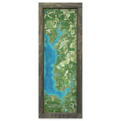 Middle Banks, North Carolina Map | Real Wood Framed Wall Art Print