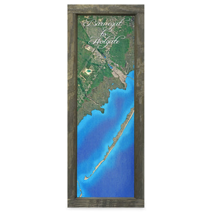 Barnegat, New Jersey Map | Real Wood Framed Wall Art Print