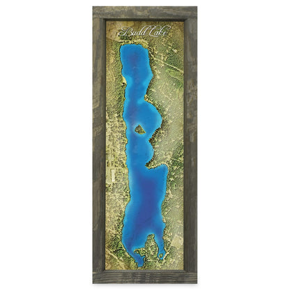 Budd Lake, New Jersey Map | Real Wood Framed Wall Art Print