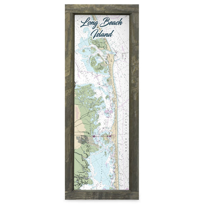Long Beach Island, New Jersey Map | Real Wood Framed Wall Art Print