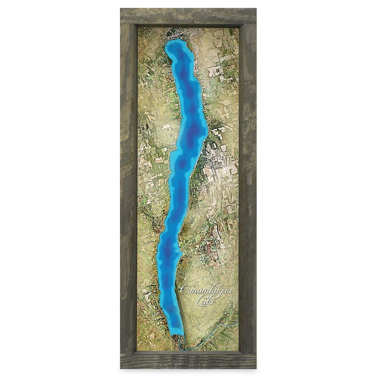 Canandaigua, New York Map | Real Wood Framed Wall Art Print