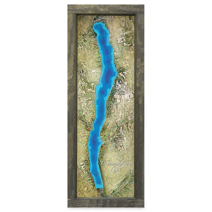 Canandaigua, New York Map | Real Wood Framed Wall Art Print