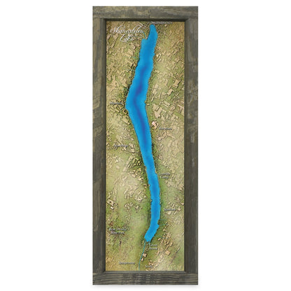 Skaneateles, New York Map | Real Wood Framed Wall Art Print