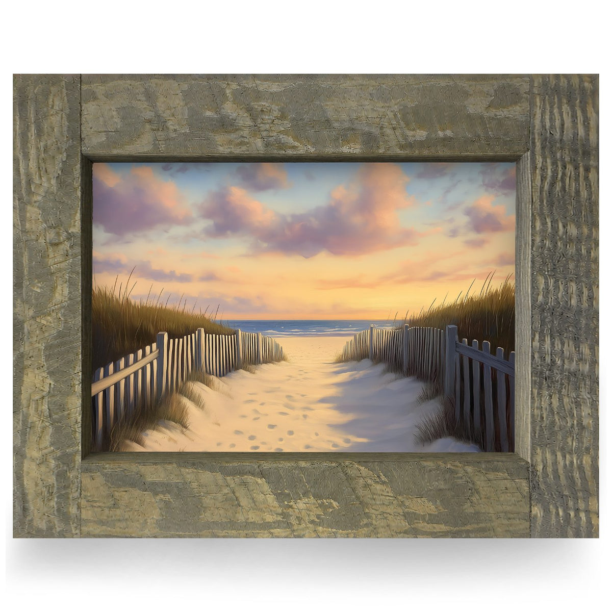 Beach Path | Real Wood Framed Wall Art Print