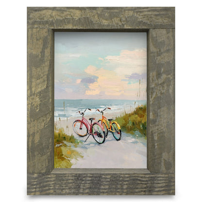 Beach Bicycles | Real Wood Framed Wall Art Print