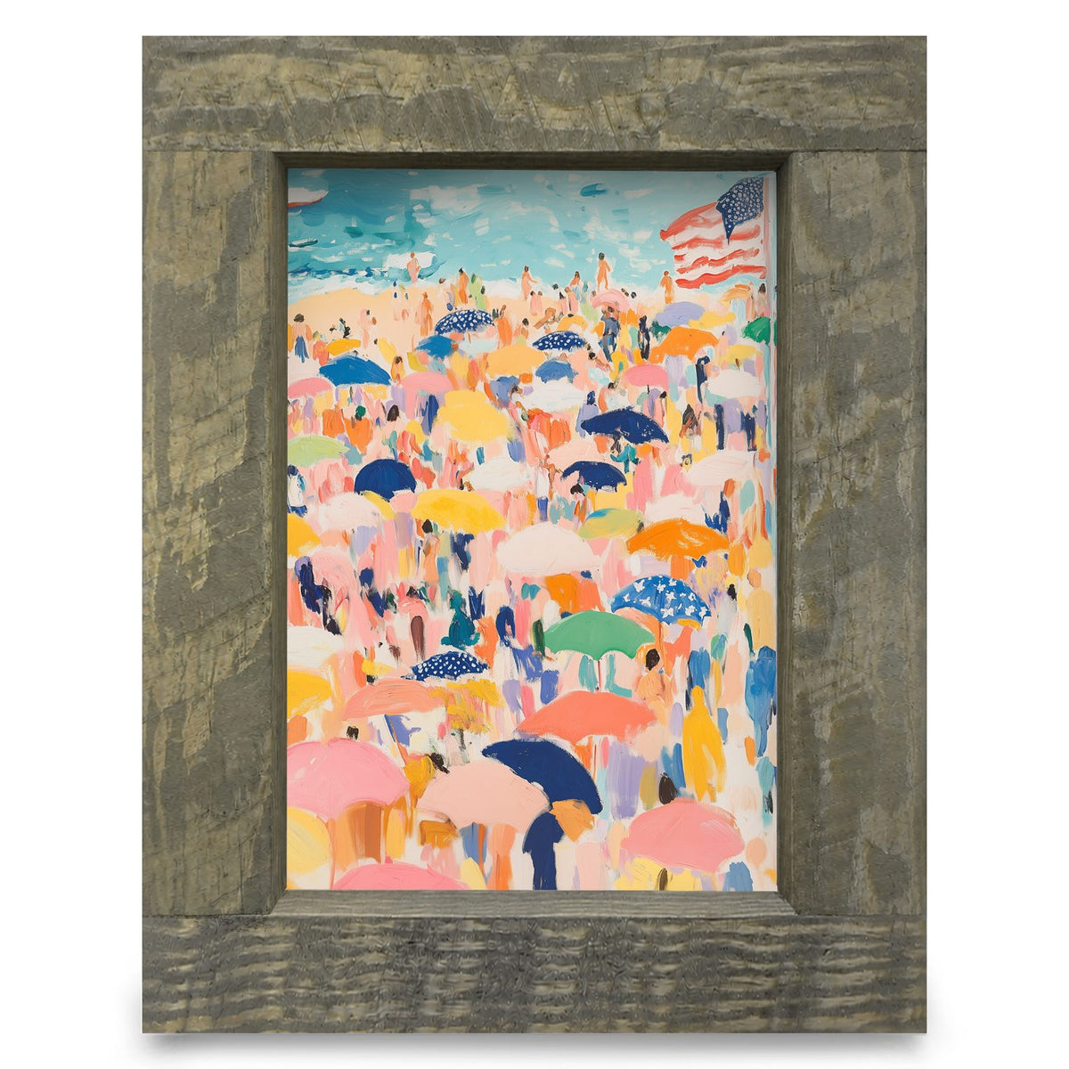 Stars, Stripes, and Summer | Real Wood Framed Wall Art Print