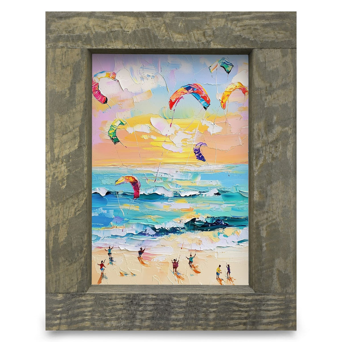 Colorful Kites | Real Wood Framed Wall Art Print