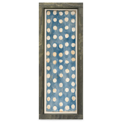Indigo Dot Stripe | Real Wood Framed Wall Art Print