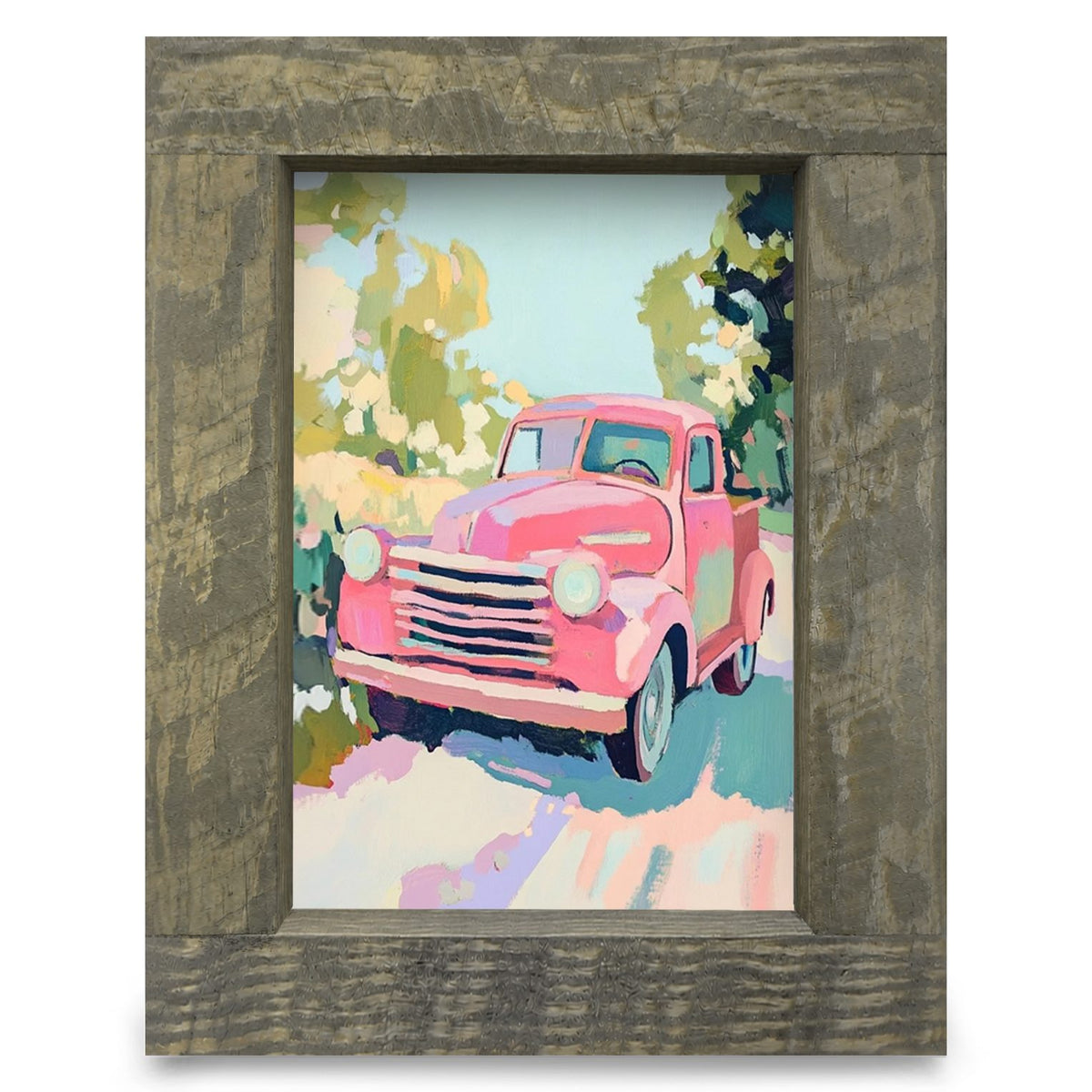 Old Pickup Truck | Real Wood Framed Wall Art Print