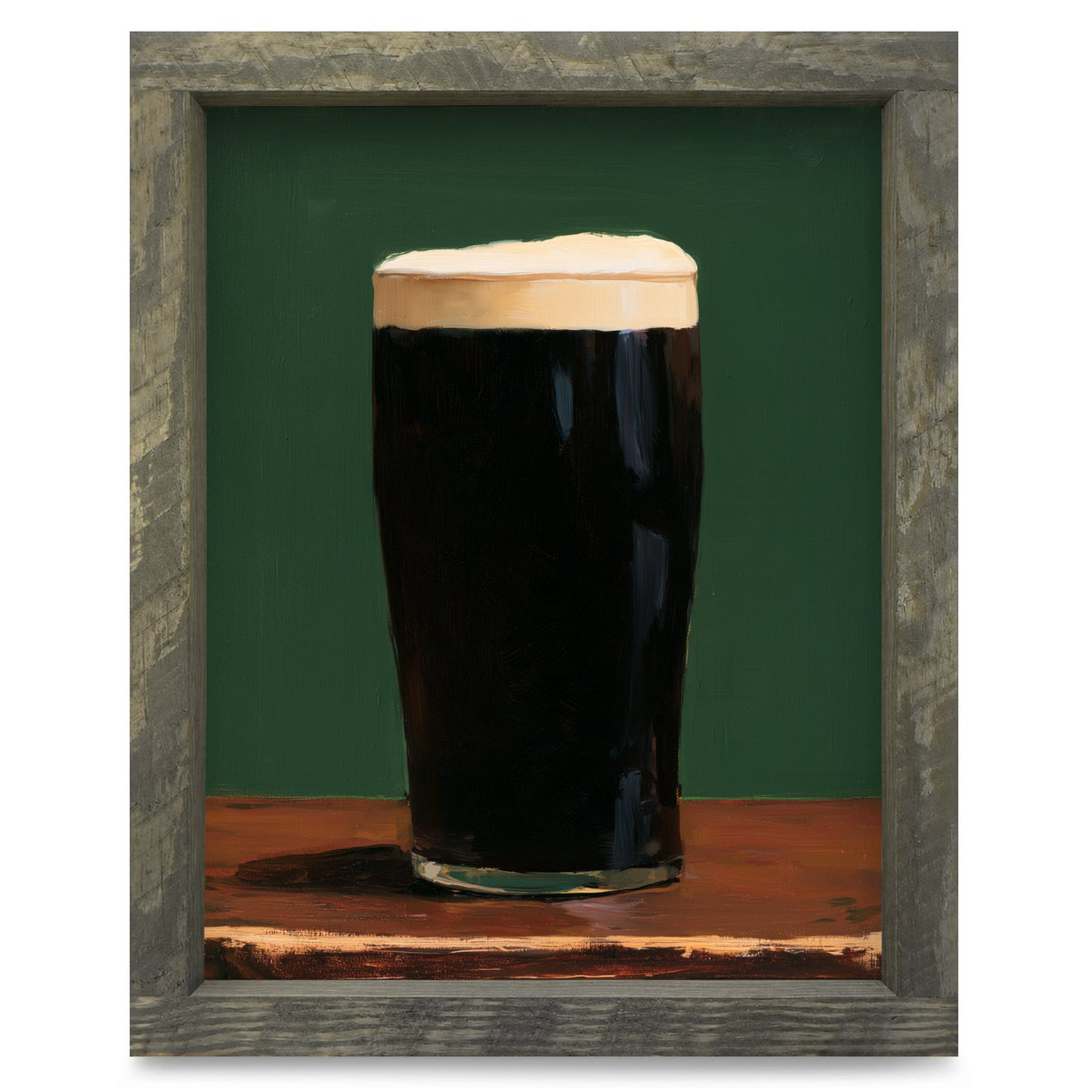 Pint of Stout | Real Wood Framed Wall Art Print