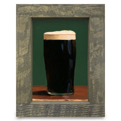 Pint of Stout | Real Wood Framed Wall Art Print